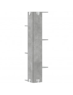 Scaffale Angolare Muro Grigio Cemento 36,5x36,5x140 cm Legno 2