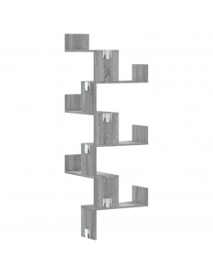 Scaffale Angolare Muro Grigio Sonoma 45x45x147 cm Multistrato