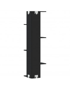 Scaffale Angolare Muro Nero 36,5x36,5x140 cm Legno Multistrato 2
