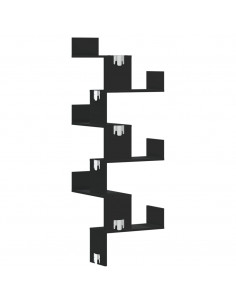 Scaffale Angolare Muro Nero 45x45x147 cm Legno Multistrato 2