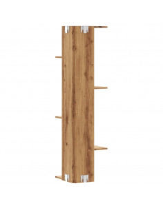 Scaffale Angolare Muro Rovere Artigianale 36,5x36,5x140cm Legno 2