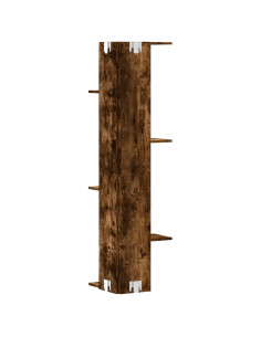 Scaffale Angolare Muro Rovere Fumo 36,5x36,5x140cm Multistrato 2