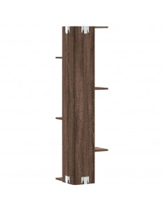 Scaffale Angolare Muro Rovere Marrone 36,5x36,5x140 cm Legno