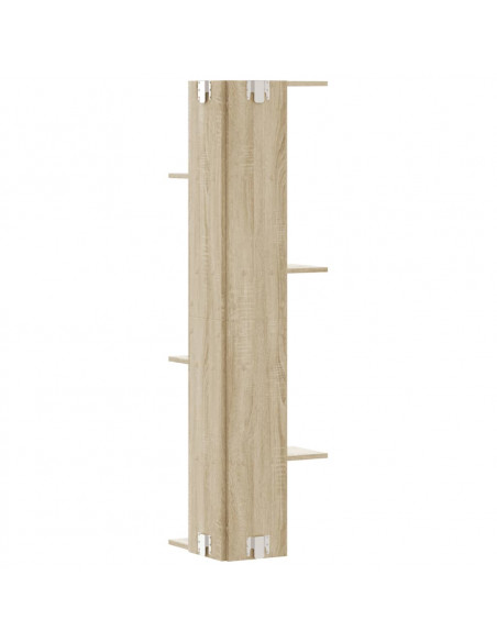 Scaffale Angolare Muro Rovere Sonoma 36,5x36,5x140 cm Legno