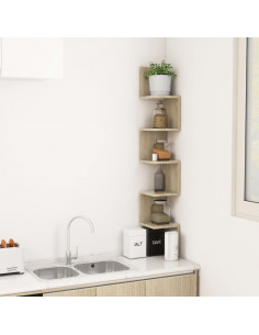 Scaffale Angolare Muro Sonoma 20x20x127,5cm Legno Multistrato