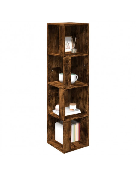 Scaffale Angolare Rovere Fumo 33x33x132 cm Legno Multistrato