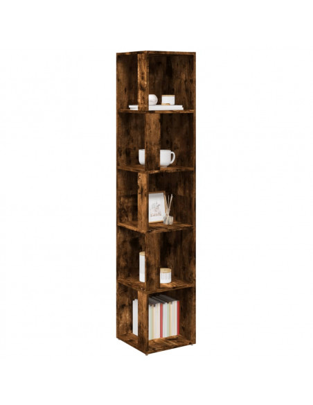 Scaffale Angolare Rovere Fumo 33x33x164,5 cm Legno Multistrato