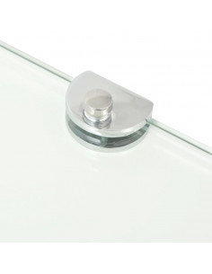 Scaffale Angolare Supporti Cromati in Vetro Trasparente 35x35cm 2