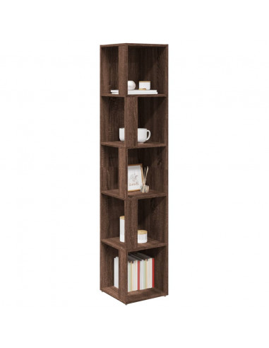 Scaffale Angolo Rovere Marrone 33x33x164,5 cm Legno Multistrato