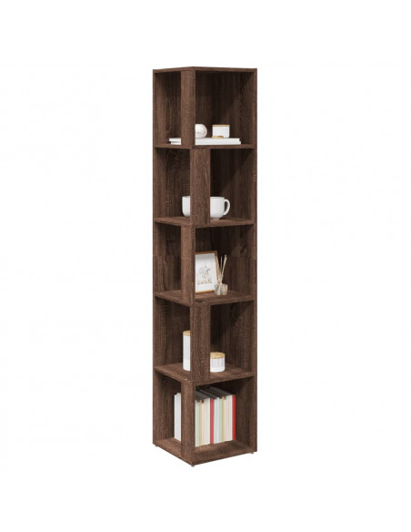 Scaffale Angolo Rovere Marrone 33x33x164,5 cm Legno Multistrato