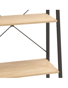 Scaffale Autoportante 5 Ripiani Marrone Chiaro Nero 56x35x174cm