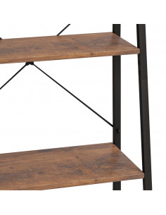 Scaffale Autoportante 5 Ripiani Marrone Scuro Nero 56x35x174 cm 2