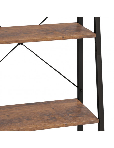 Scaffale Autoportante 5 Ripiani Marrone Scuro Nero 56x35x174 cm