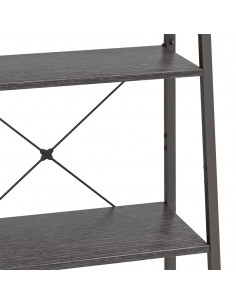 Scaffale Autoportante con 4 Ripiani Nero 56x35x140 cm 2