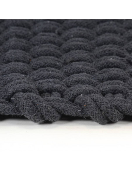 Tappeto Rettangolare Antracite 160x230 cm in Cotone