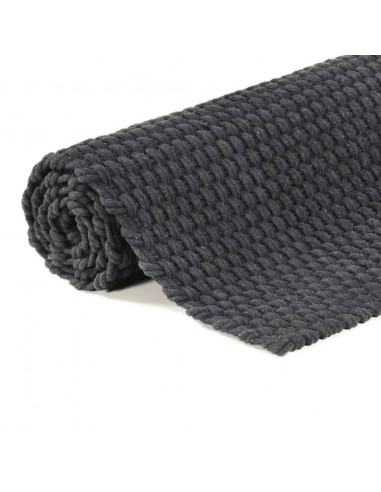 Tappeto Rettangolare Antracite 160x230 cm in Cotone