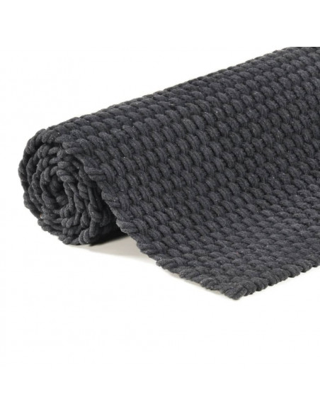 Tappeto Rettangolare Antracite 160x230 cm in Cotone