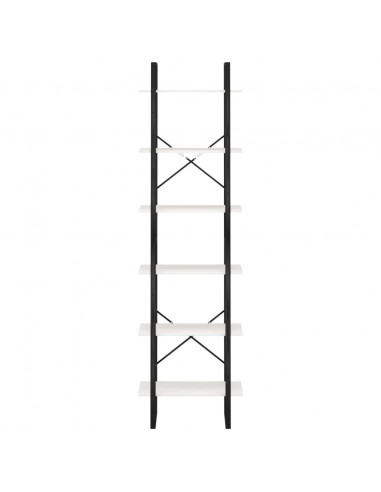 Scaffale Bianco 60x30x210 cm in Legno Massello di Pino