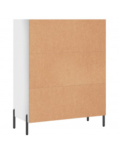 Scaffale Bianco Lucido 69,5x32,5x90 cm in Legno Multistrato 2