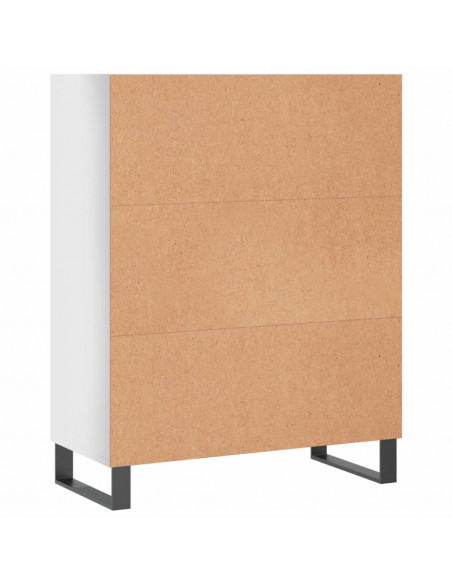 Scaffale Bianco Lucido 69,5x32,5x90 cm in Legno Multistrato