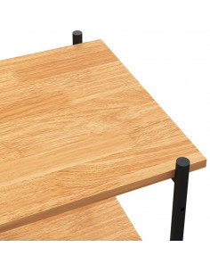 Scaffale con 3 Mensole Nero e Rovere 80x40x92 cm