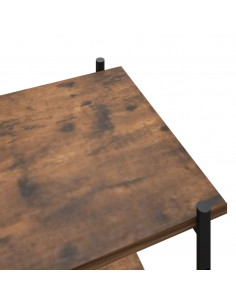 Scaffale con 4 Mensole Nero e Naturale 80x40x130 cm