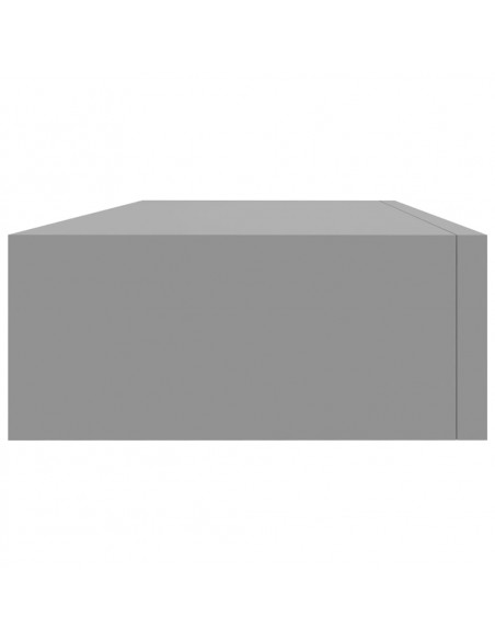 Scaffale con Cassetti da Parete Grigio 60x23,5x10 cm in MDF