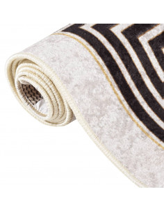 Tappeto Lavabile 80x150 cm Beige Chiaro Antiscivolo 2