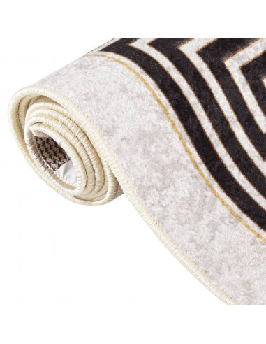 Tappeto Lavabile 80x150 cm Beige Chiaro Antiscivolo