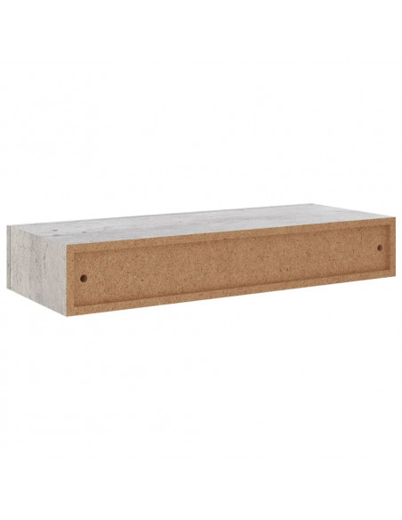 Scaffale con Cassetti da Parete Grigio Cemento 60x23,5x10cm MDF