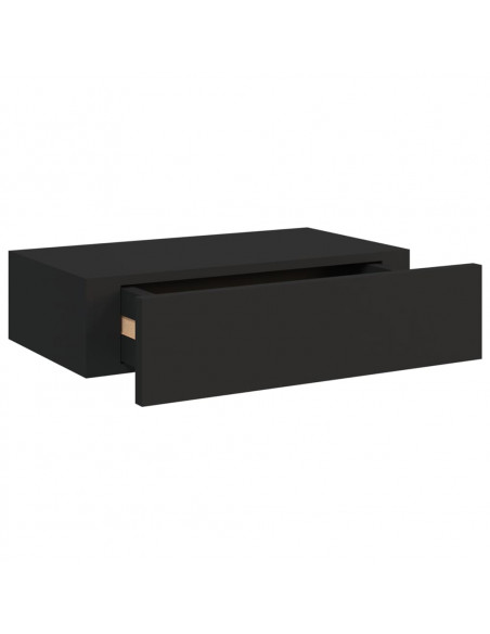 Scaffale con Cassetti da Parete Nero 40x23,5x10 cm in MDF