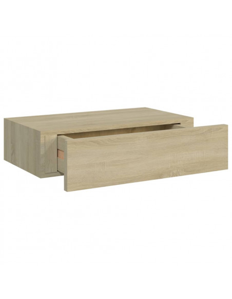 Scaffale con Cassetti da Parete Rovere 40x23,5x10 cm in MDF