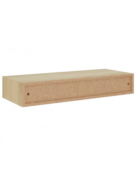 Scaffale con Cassetti da Parete Rovere 60x23,5x10 cm in MDF