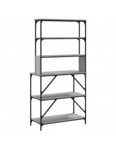 Scaffale Cucina 6 Ripiani Grigio Sonoma 90x40x180cm Multistrato