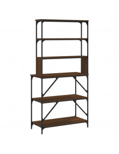 Scaffale Cucina 6Ripiani Rovere Marrone 90x40x180cm Multistrato