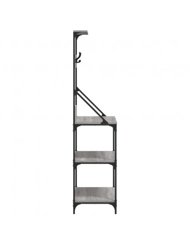 Scaffale Cucina Ganci 4 Ripiani Grigio Sonoma Legno Multistrato