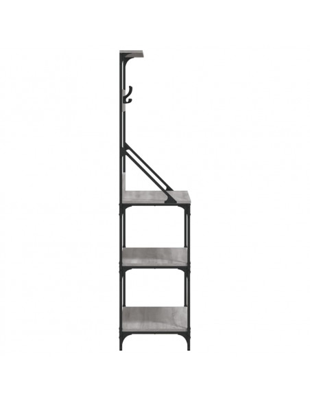 Scaffale Cucina Ganci 4 Ripiani Grigio Sonoma Legno Multistrato