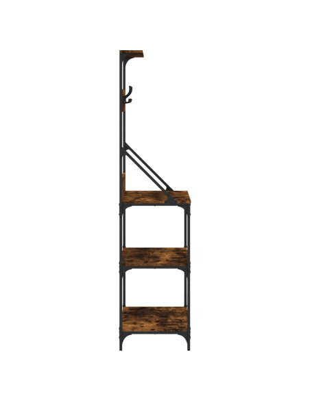 Scaffale Cucina Ganci 4 Ripiani Rovere Fumo Legno Multistrato
