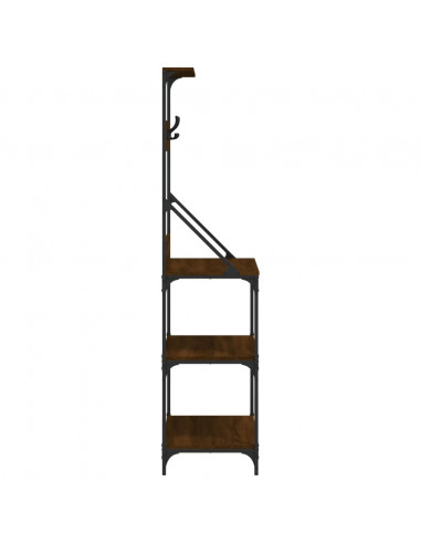 Scaffale Cucina Ganci 4Ripiani Rovere Marrone Legno Multistrato