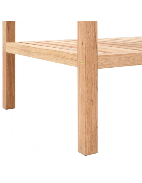 Scaffale da Bagno in Legno Massello di Noce 100x40x65 cm