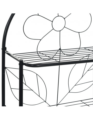Scaffale da Bagno Nero 60x33x174 cm