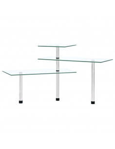 Scaffale da Cucina Angolare a 3 Livelli Vetro temperato