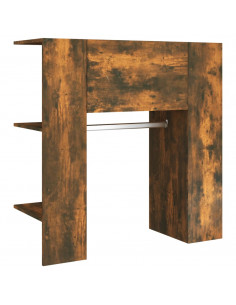 Scaffale da Ingresso Rovere Fumo 97,5x37x99cm Legno Multistrato 2