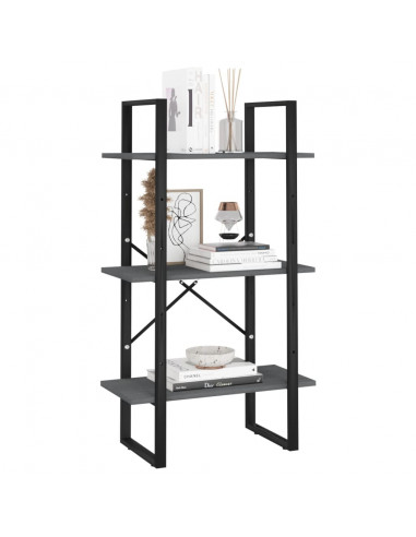 Scaffale Grigio 60x30x105 cm in Legno Massello di Pino