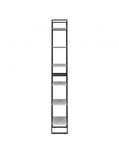 Scaffale Grigio Cemento 60x30x210 cm in Legno Multistrato