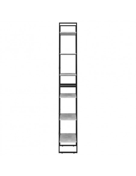 Scaffale Grigio Cemento 60x30x210 cm in Legno Multistrato