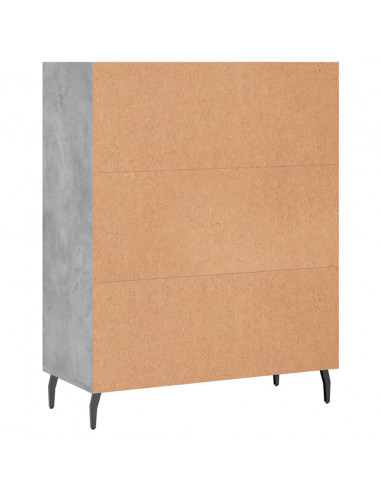 Scaffale Grigio Cemento 69,5x32,5x90 cm in Legno Multistrato