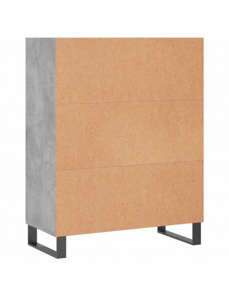 Scaffale Grigio Cemento 69,5x32,5x90 cm in Legno Multistrato