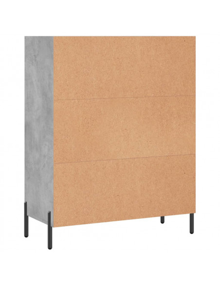 Scaffale Grigio Cemento 69,5x32,5x90 cm in Legno Multistrato