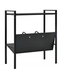 Scaffale Libri 2 Ripiani Nero 52x28x59 cm Legno Multistrato